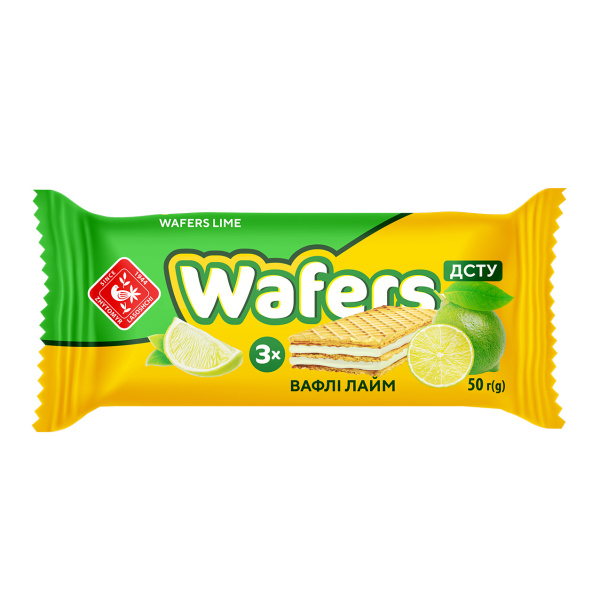 ВАФЛИ "WAFERS" ЛАЙМ 50 г